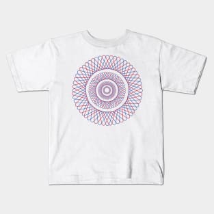 Red and Blue Spirograph Kids T-Shirt